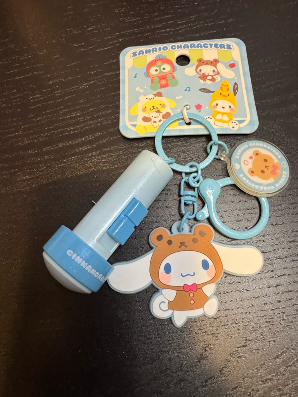 Authentic rare Sanrio Cinnamoroll Character Keychain with flashlight projector